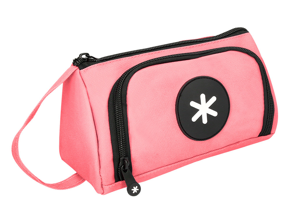 BOLSO ESCOLAR PORTATODO ANTARTIK CON BOLSILLO DELANTERO DESPLEGABLE COLOR CORAL 110X85X200 MM